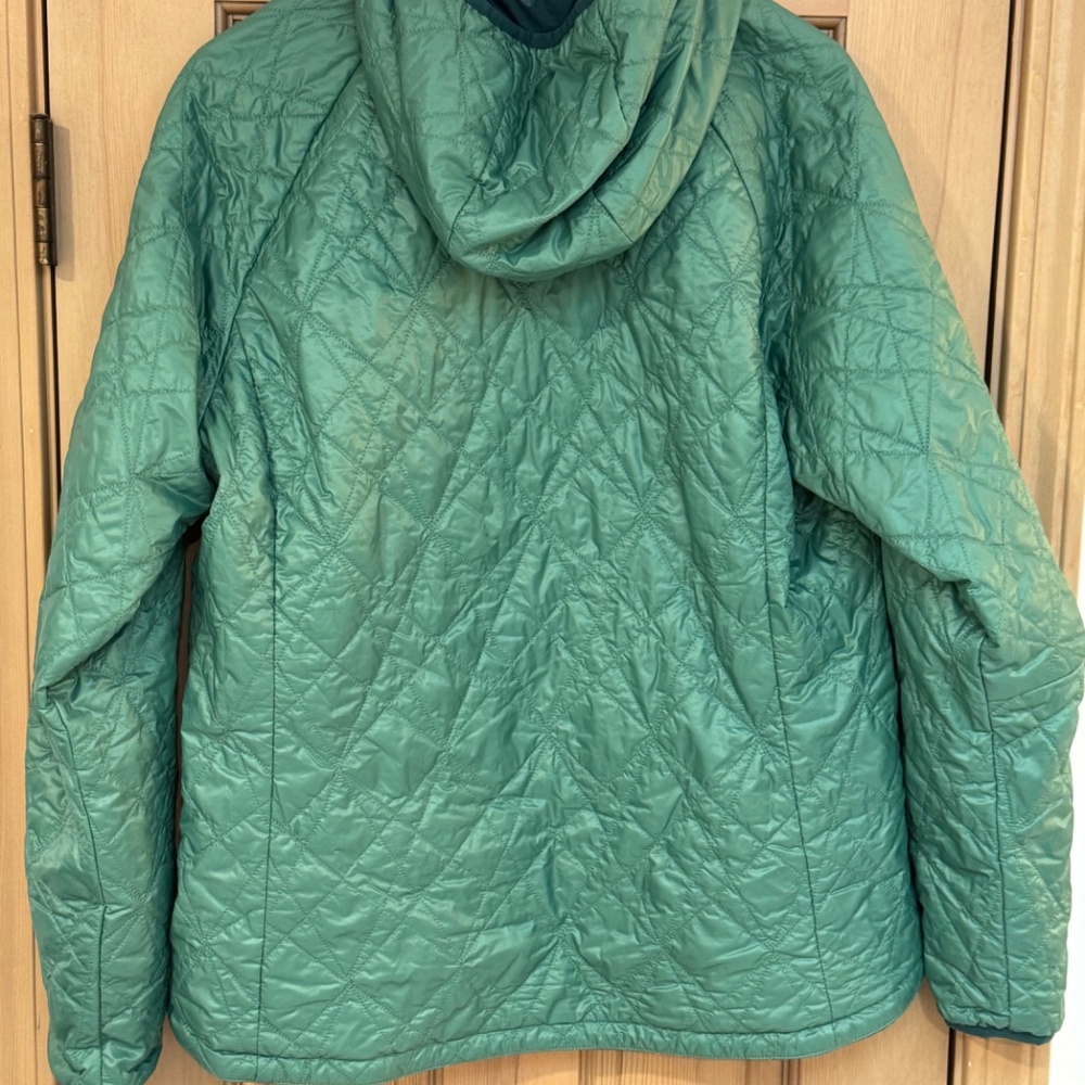 Eddie Bauer Green Quilted Hooded Puffer Jacket - Picture 2 of 4